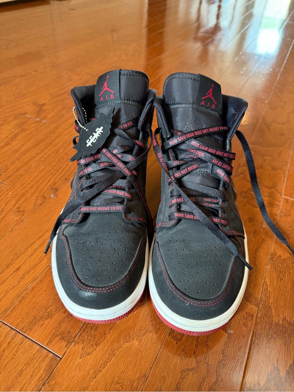 Nike Air Jordan 1 Mid Black & Red with White Midsole
